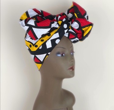 African Print Ankara Multicolor Pre-tied Colorful Headwrap