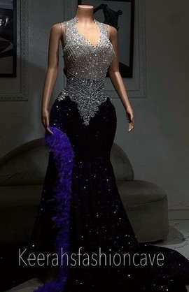 Long embellished sequin prom dress , formal graduation dress, evening gowns