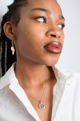 Collier carte africaine en argent