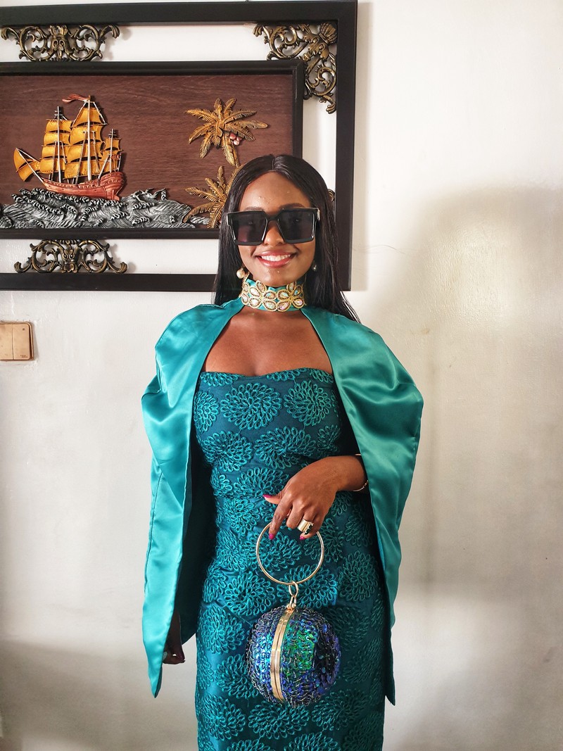 green emerald velvet dress HDAfricanDress African Women Sequin Outfit Gown Long Dress – hdafricandress