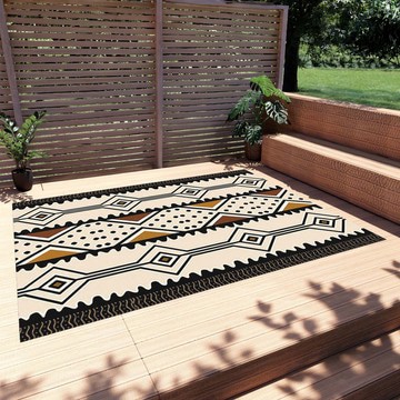 Ancient Print Tribal Outdoor Rugs Bright Patio Carpets (LARGER SIZES AVAILABLE)