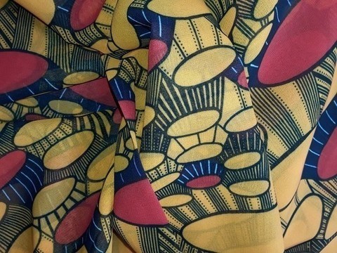tussu african wax fluid silk fabric