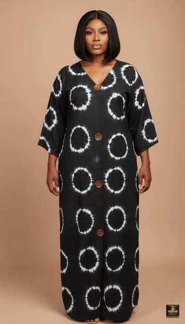 Black Halo Hand-Dyed Adire Bubu