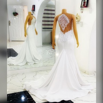 longue robe de mariée blanche, robe de mariée, robe de demoiselle d'honneur, robe de fiançailles, robes africaines