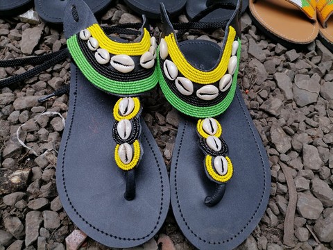 Sandales coquillage cauris / sandales Masaï / sandales africaines pour femmes