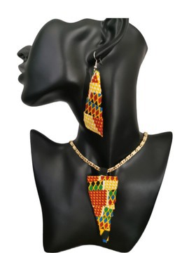 African wax fabric pendants