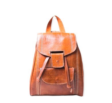 100% handmade high quality genuine leather backpack.