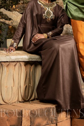 Dark Brown Sogolon Boubou — With Scarf