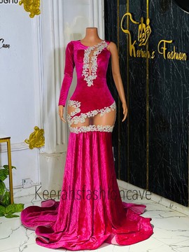 Long velvet evening dress, wedding dresses, prom gowns