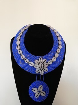 Collier africain de cauris, collier pendentif perlé, collier Boho, cadeau de Noël pour elle