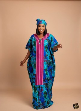 Fola Batik &amp; Aso-Oke Maxi Kaftan