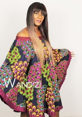 African Print Ankara Off the Shoulder Dress, Ankara Off Shoulder Dress