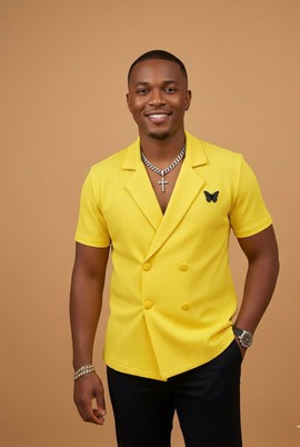 Ensemble deux pièces blazer-chemise croisé pour les réunions décontractées, les événements sociaux, etc.