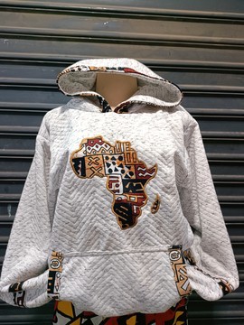 African unisex hoods with a touch of ankara