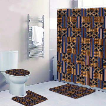 Cultural Unique Bath Mat White and Black Bathroom Rug (LARGER SIZES AVAILABLE)