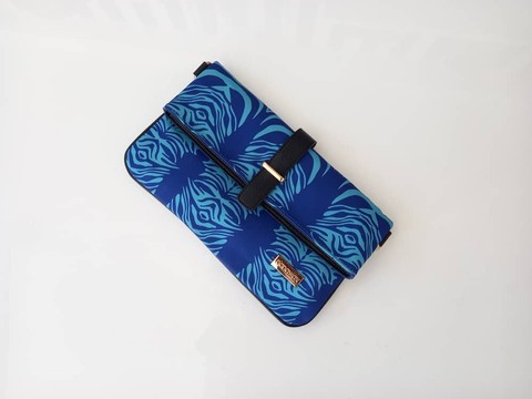 Black flower branded pouch