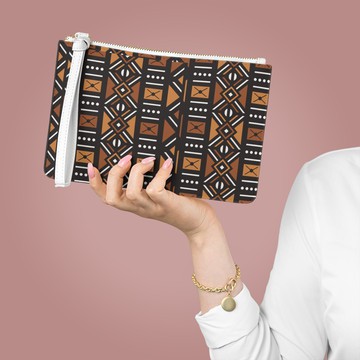 Ankara Print Clutch Purse | African Print Faux Leather Wristlet | Evening &amp; Everyday Bag