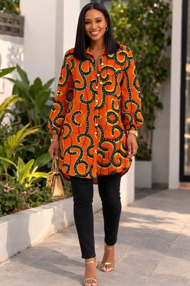 The Swirl Ankara Pattern Symphony Shirt Dress – Prints in harmony