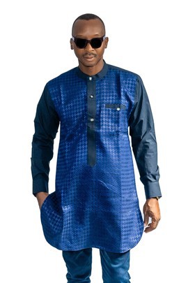 Half Collar Dress Shirt, African Men Shirt, African Clothing, Wandizi Shirt