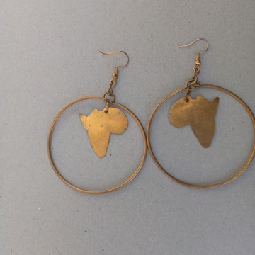 Boucles d'oreilles créoles carte africaine/bijoux femmes/boucles d'oreilles faites à la main
