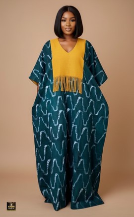 Fringed Adire Kaftan