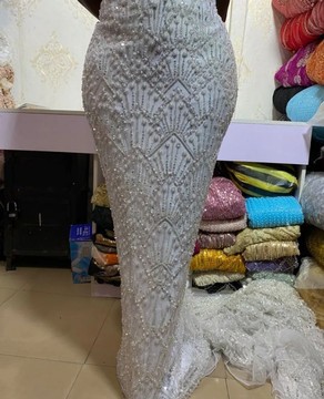 Beaded Lace fabric for women, women lace fabric (5 yards )