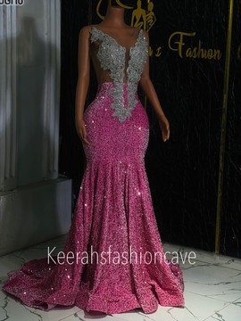 Long embellished sequin prom dress, formal graduation dress, evening gowns