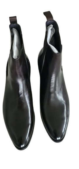 Bottines Chelsea pour homme en cuir lisse noir