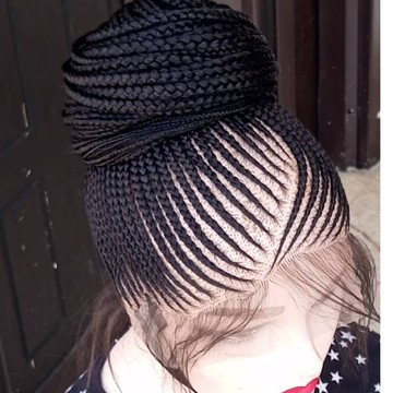 Braided Wig, braids wig, cornrow unit. Updo cornrow wig style. Can be made in any colour.