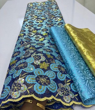 Quality Chantilly Sequence lace fabric 5 yards