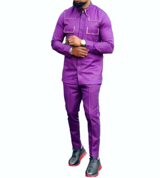 Chemise et pantalon pour homme, ensemble kaftan classique 2 pièces pour gentleman