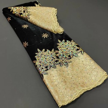 Tissu dentelle velours 5 yards