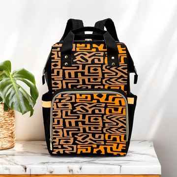 African Kuba Tribal Diaper Bag | Traditional Afro Backpack
