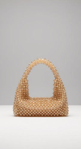 Le sac africain fait main en cristal à treillis doré