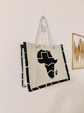 Sac cabas carte Africa et wax