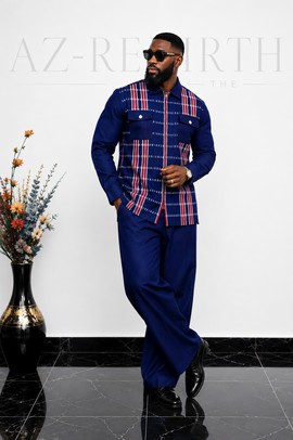 Ensemble de luxe pour homme en Aso Oke deux pièces