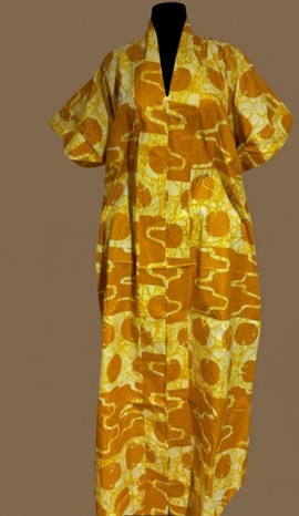 sunny yellow and white patterned kimono dress for bright summer vibes