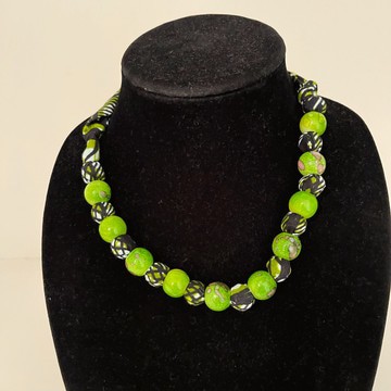 African Print Ankara Handmade Layered Necklace, Earring, and Bracelet Jewelry Set