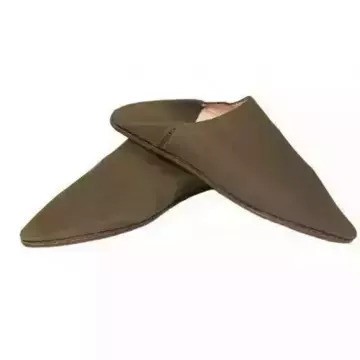 Slippers in original gray leather handmade for men