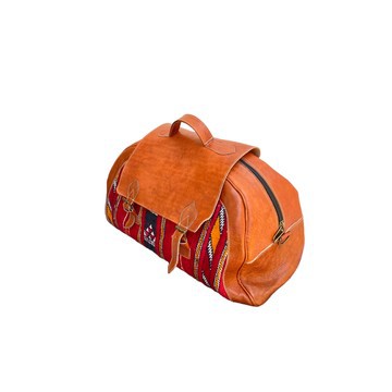 Handmade genuine leather travel bag with shoe compartment - Large weekend bag