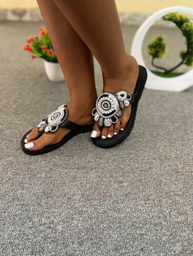 Kenyan Beaded Sandals /Masai Sandals / Maasai Slippers / African Beaded Shoes