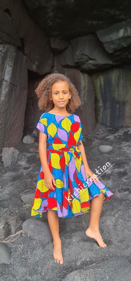 Colorful flying dress for little girl.