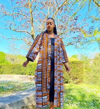 Wax kimono “Desirée” bogolan print