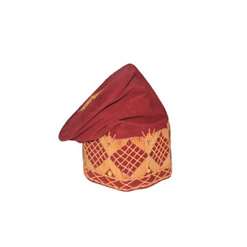 Embroidered Velvet Fila Cap, Yoruba Groom's Hat, Yoruba Traditional Wedding Cap