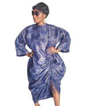 Dami Luxury Woman Brocade Dress for Weddings/Special occasions/Plus Size