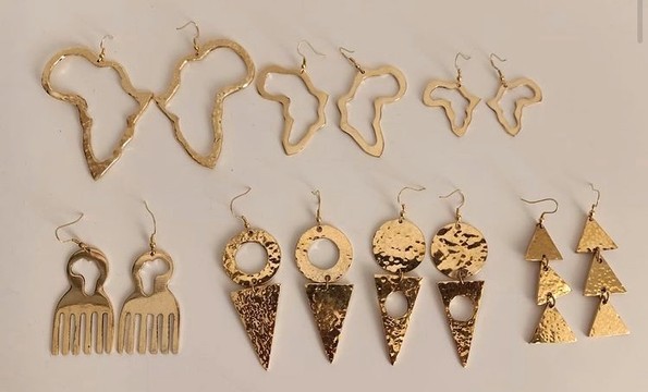 Boucles d'oreilles en laiton / boucles d'oreilles en forme africaine / bijoux en laiton / boucles d'oreilles en os / 28 boucles d'oreilles