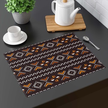 (TWO PIECES) Tabletop Placemat African Mudcloth Print(MORE SIZES AVAILABLE)