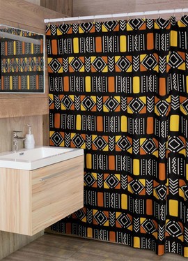 Cultural Unique Bath Mat White and Black Bathroom Rug (LARGER SIZES AVAILABLE)