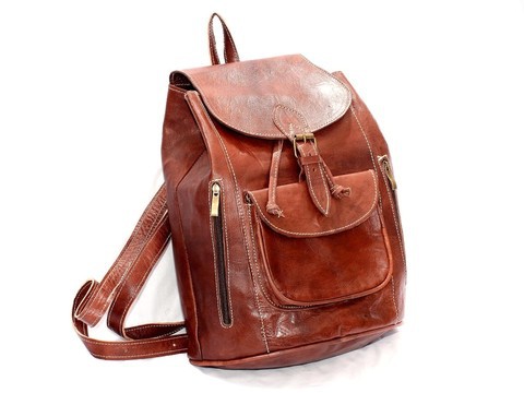 Handmade real natural leather satchel
