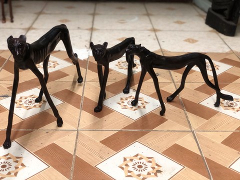 Décoration intérieure Sculpture léopard Famille de 3 léopards de la jungle africaine Idée de cadeau unique pour la maison